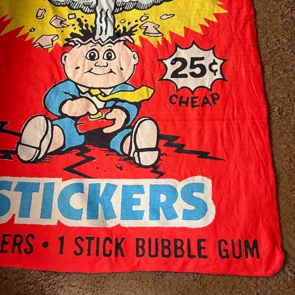 Garbage Pail Kids Blanket Fleece Red Vintage Inspired 80s 90s Card Nostalgic